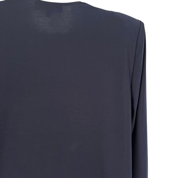 R&M Richards Navy Blue Jersey Knit Knee Length Open Stretch Jacket USA NWT sz 12 - Picture 13 of 16